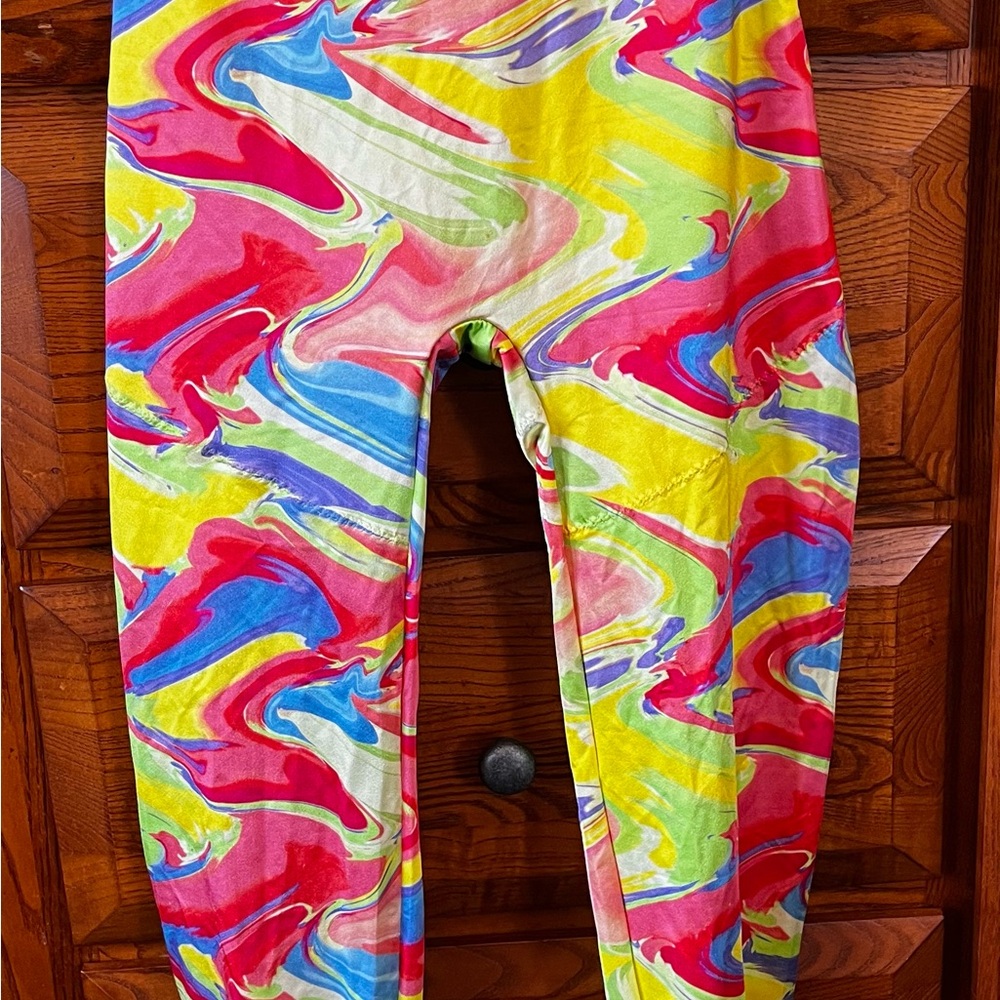 Colorful YITTY Swirl Pattern Leggings SZ S